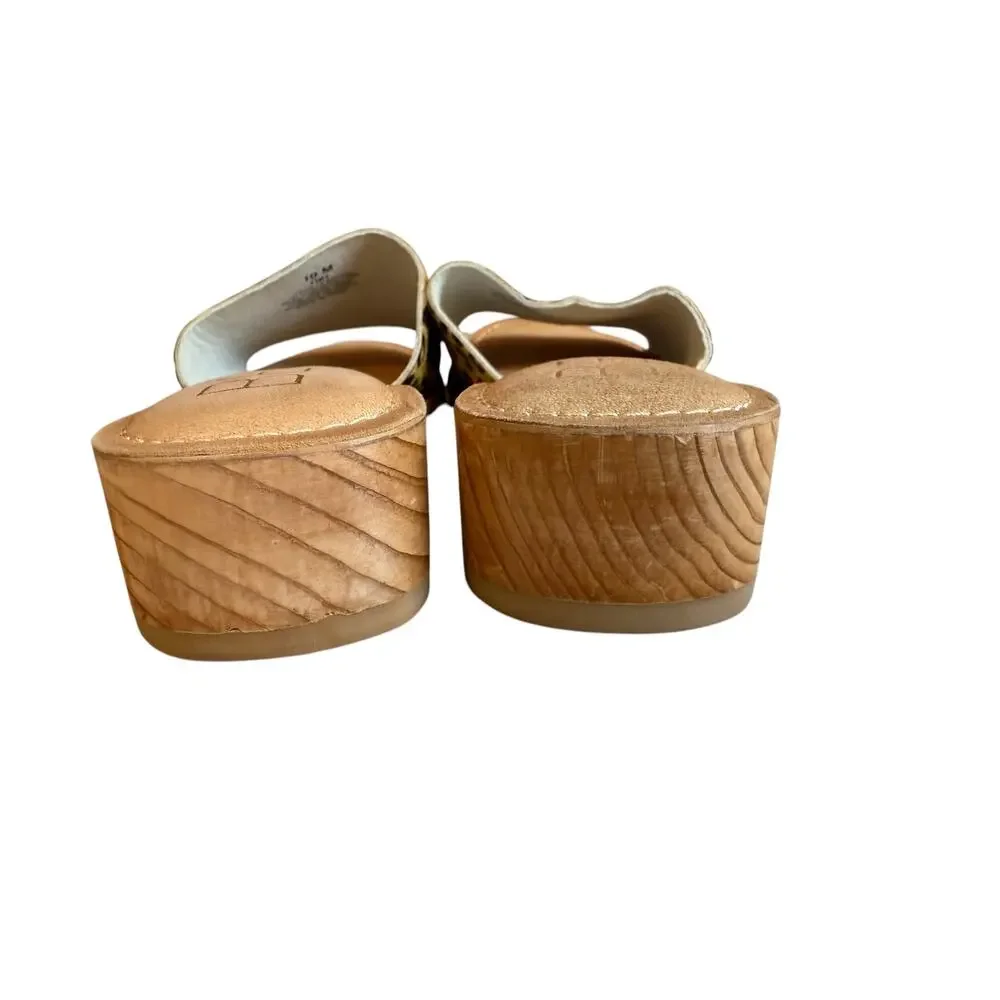 Beach by Matisse Tiki Low Wedge Calf Hair Slide Sandals 10